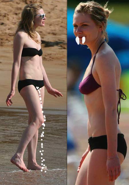 Kirsten Dunst at the beach. 