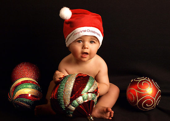 Baby's First Christmas photo card poses....