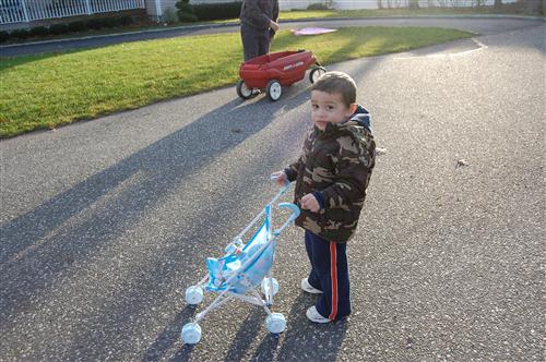 blue toy stroller for boy