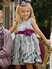 Vintage Couture Silver Bells Ruffle Dress